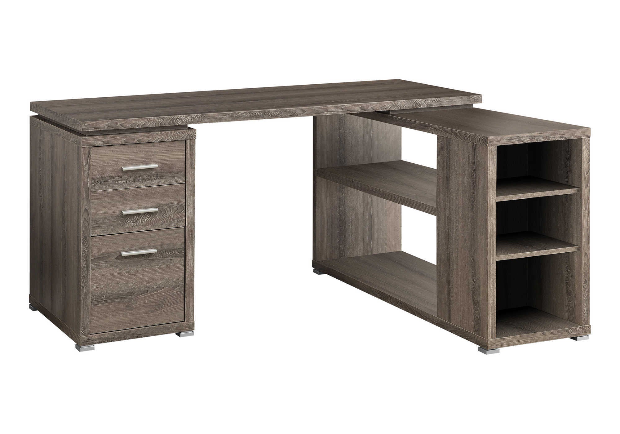 COMPUTER DESK - DARK TAUPE LEFT OR RIGHT FACING CORNER