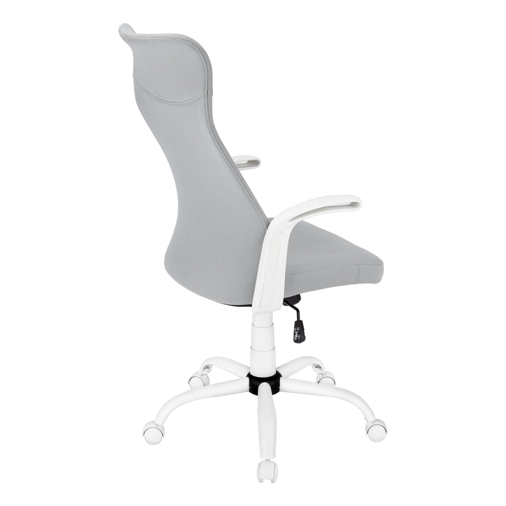 OFFICE CHAIR - WHITE / GREY FABRIC / MULTI POSITION