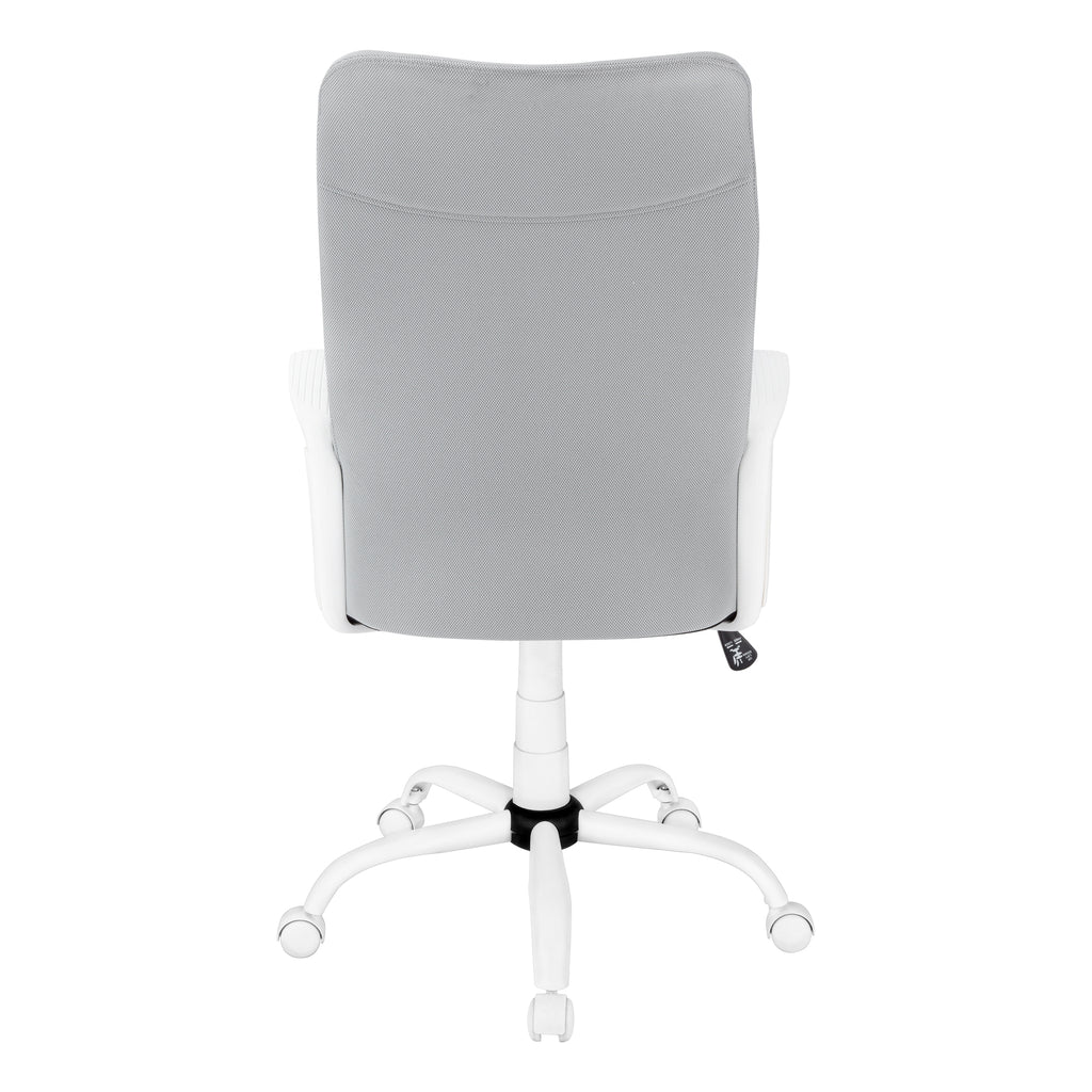 OFFICE CHAIR - WHITE / GREY FABRIC / MULTI POSITION