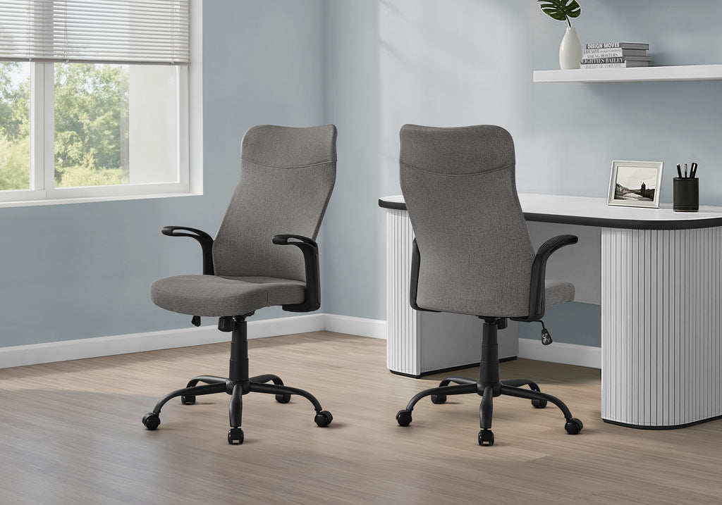 OFFICE CHAIR - BLACK / DARK GREY FABRIC / MULTI POSITION