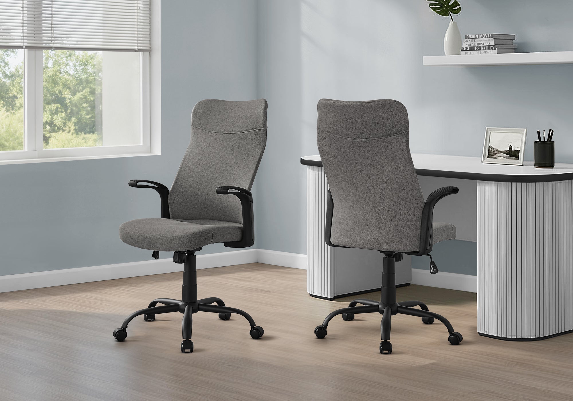 OFFICE CHAIR - BLACK / DARK GREY FABRIC / MULTI POSITION