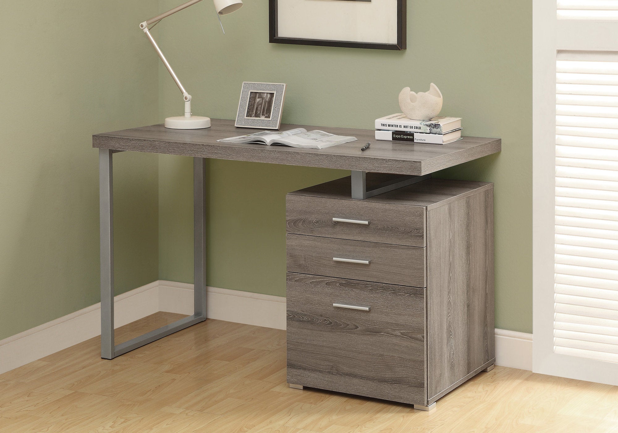 COMPUTER DESK - 48""L / DARK TAUPE LEFT OR RIGHT FACING