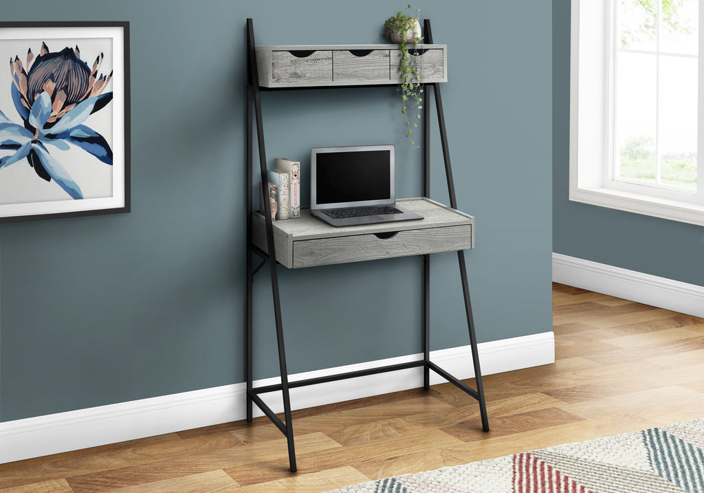 COMPUTER DESK - 32""L / GREY / BLACK METAL