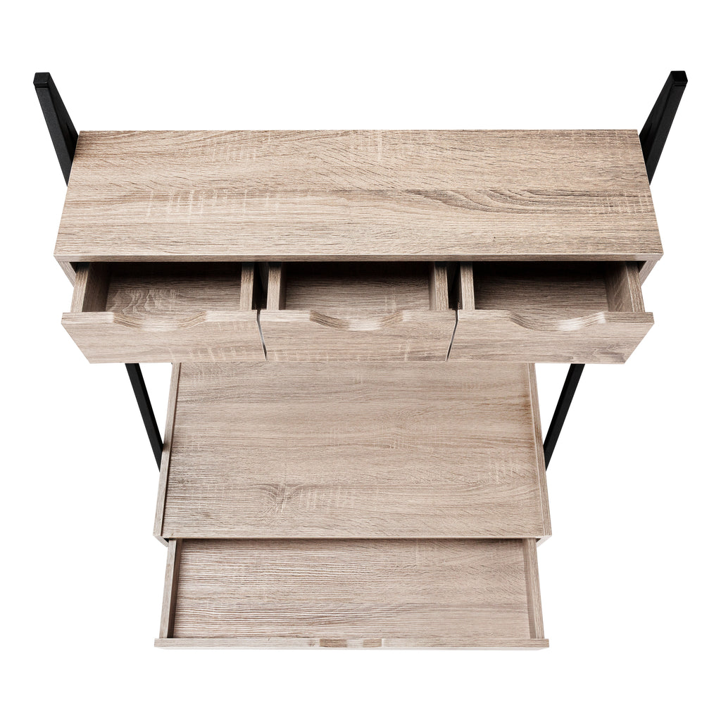 COMPUTER DESK - 32""L / DARK TAUPE / BLACK METAL