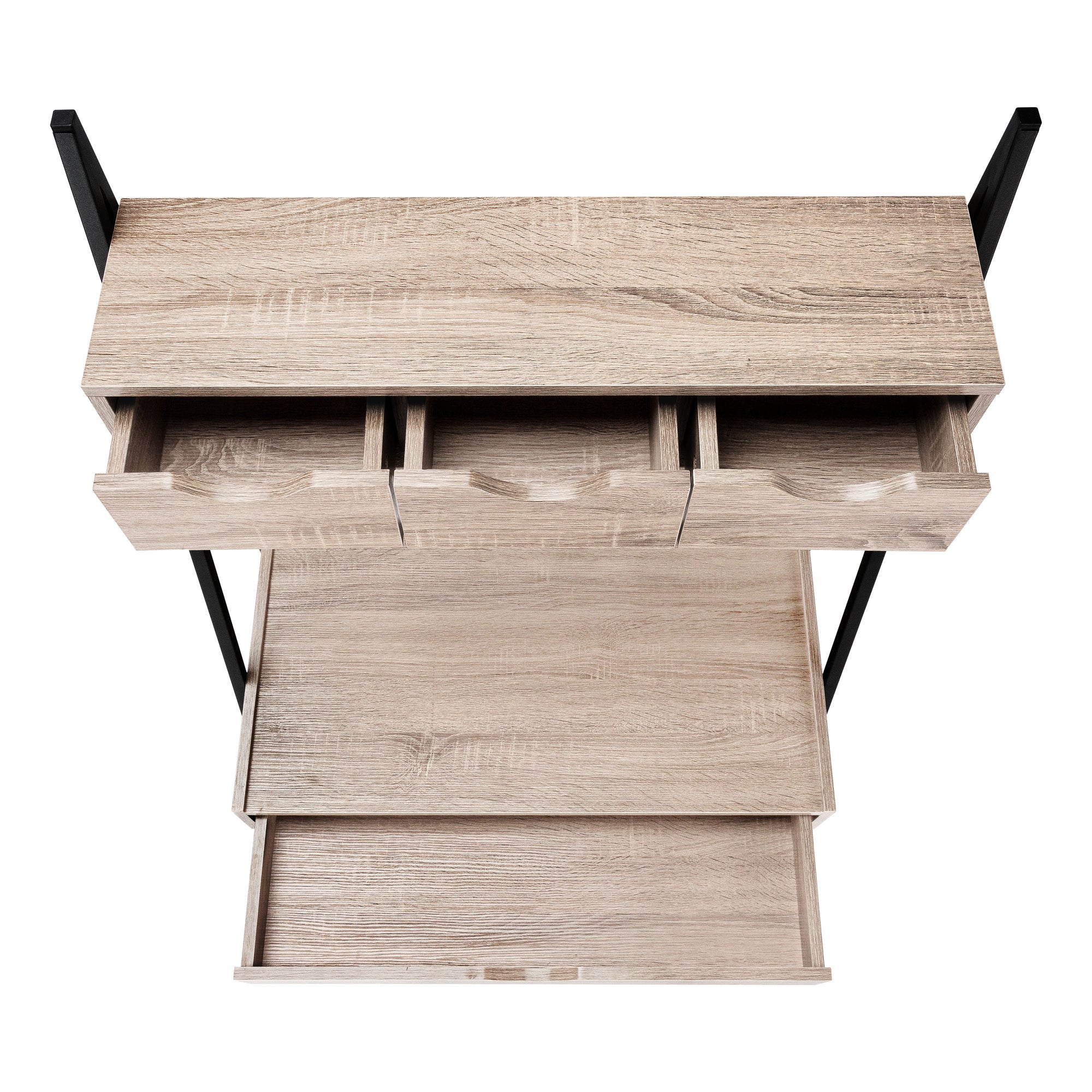 COMPUTER DESK - 32""L / DARK TAUPE / BLACK METAL