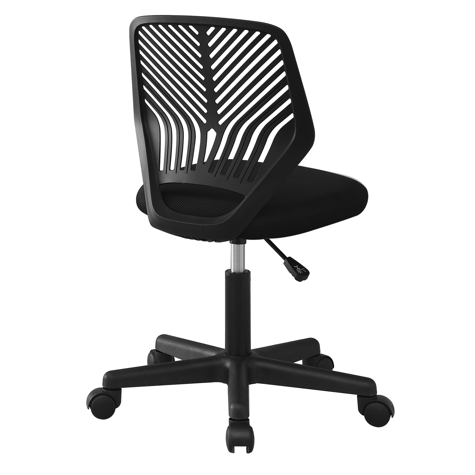 OFFICE CHAIR - BLACK JUVENILE / BLACK BASE ON CASTORS