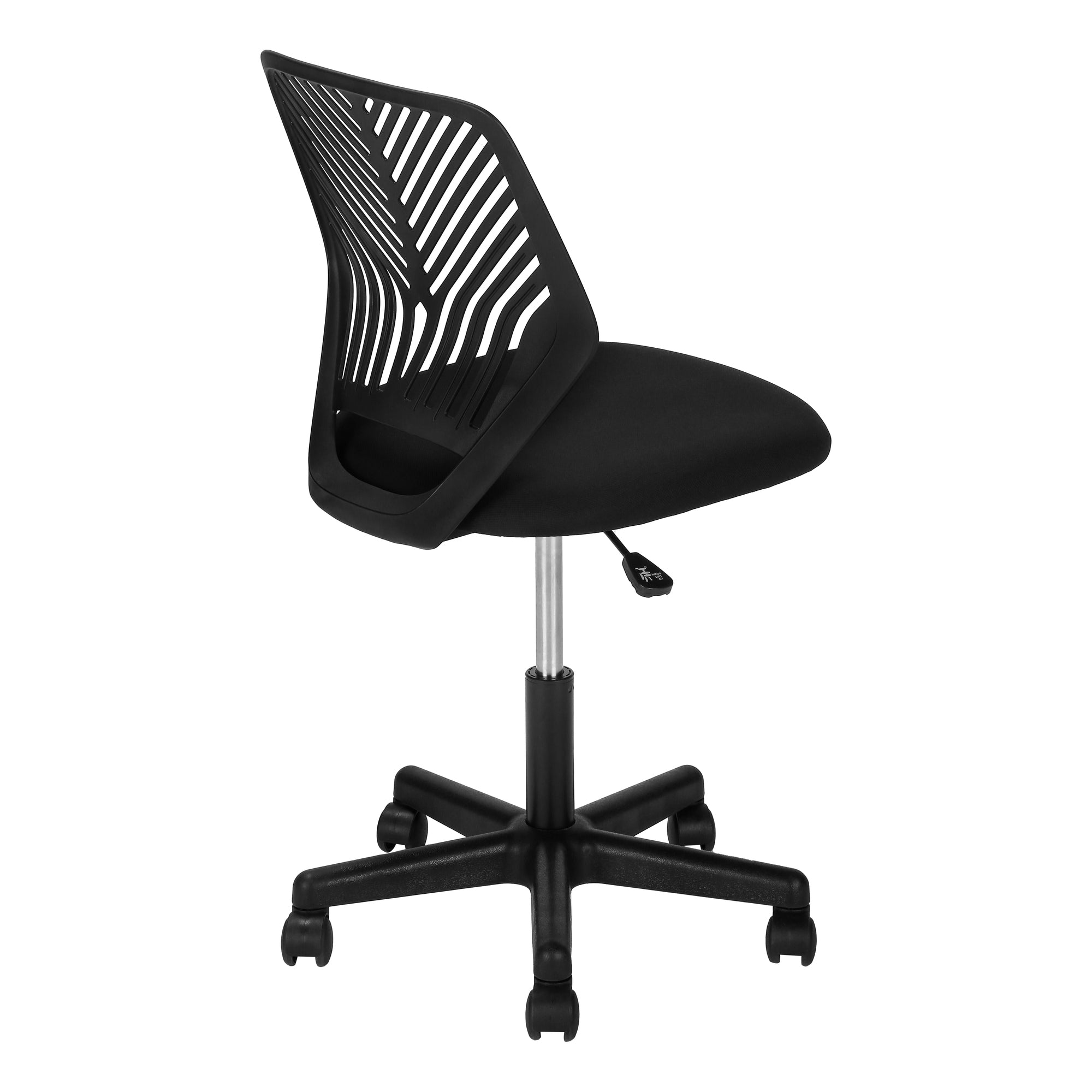 OFFICE CHAIR - BLACK JUVENILE / BLACK BASE ON CASTORS
