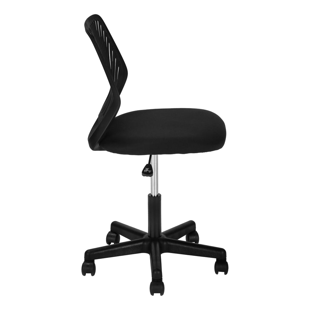 OFFICE CHAIR - BLACK JUVENILE / BLACK BASE ON CASTORS