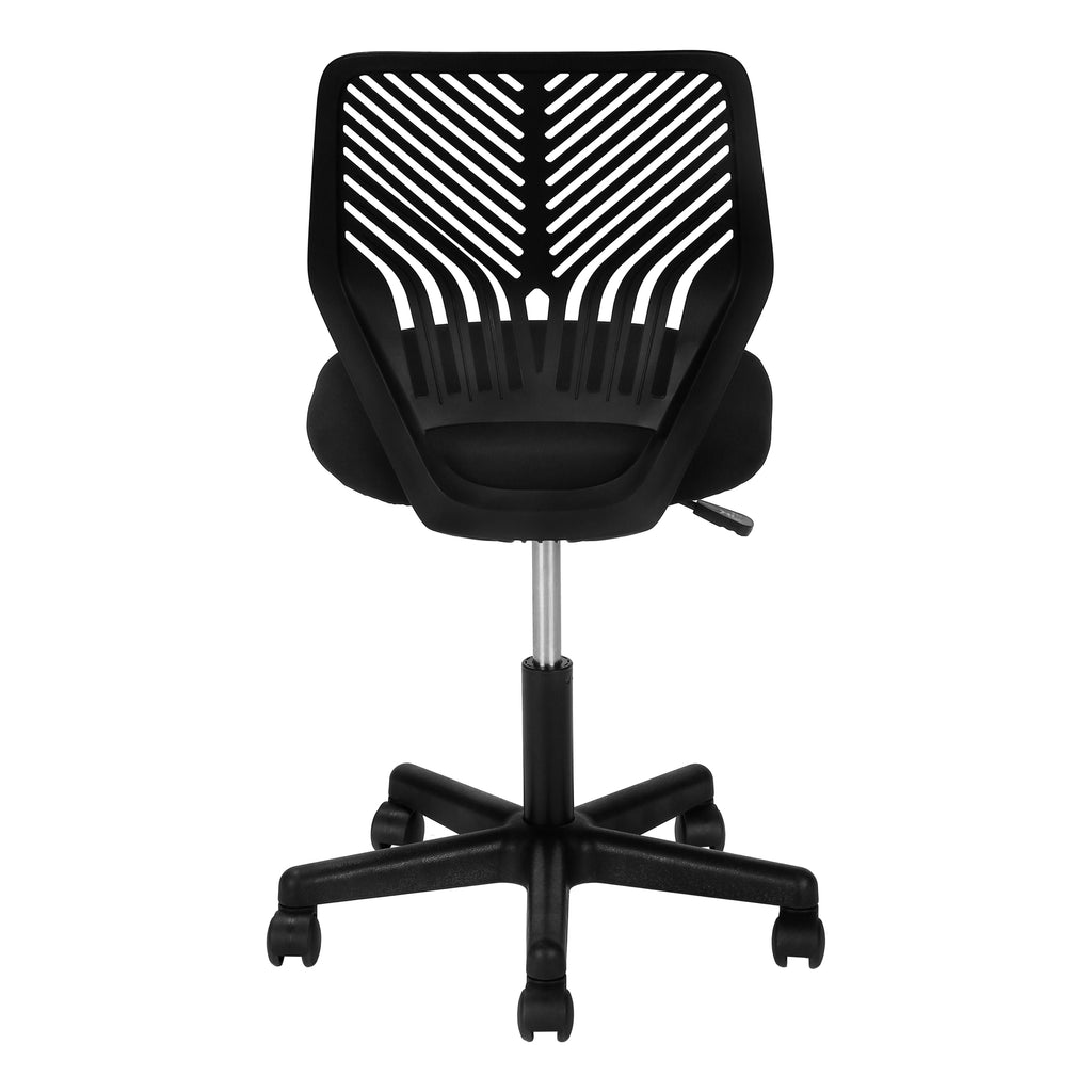 OFFICE CHAIR - BLACK JUVENILE / BLACK BASE ON CASTORS