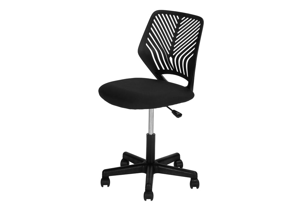OFFICE CHAIR - BLACK JUVENILE / BLACK BASE ON CASTORS