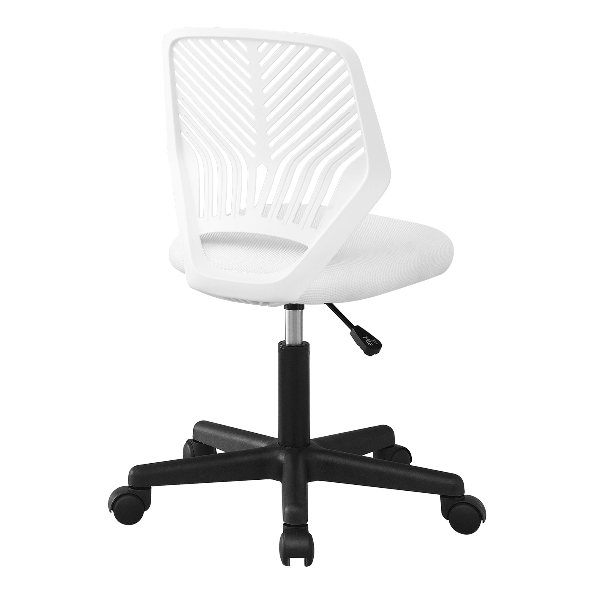 OFFICE CHAIR - WHITE JUVENILE / BLACK BASE ON CASTORS
