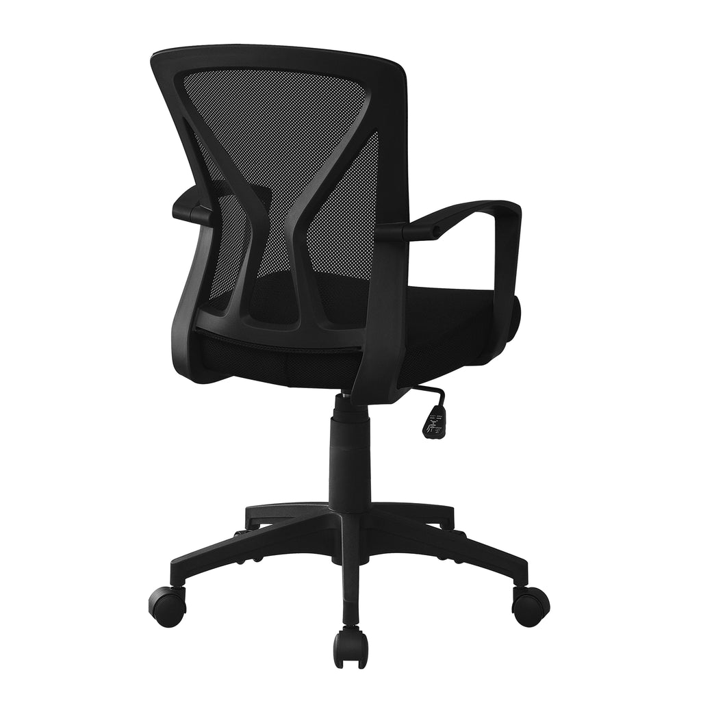 OFFICE CHAIR - BLACK / BLACK BASE ON CASTORS