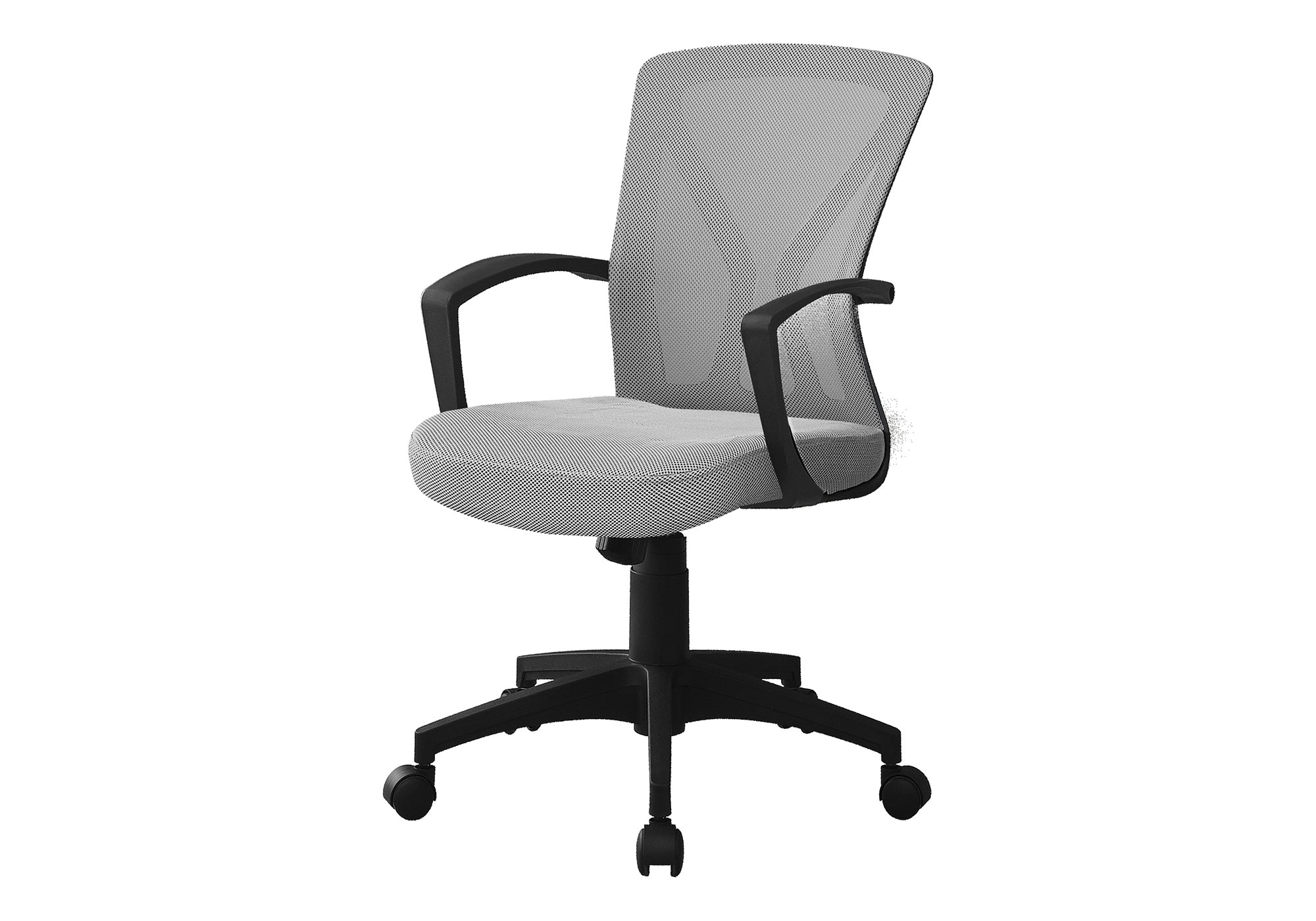 OFFICE CHAIR - GREY / BLACK BASE ON CASTORS