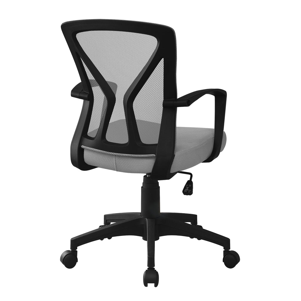 OFFICE CHAIR - GREY / BLACK BASE ON CASTORS