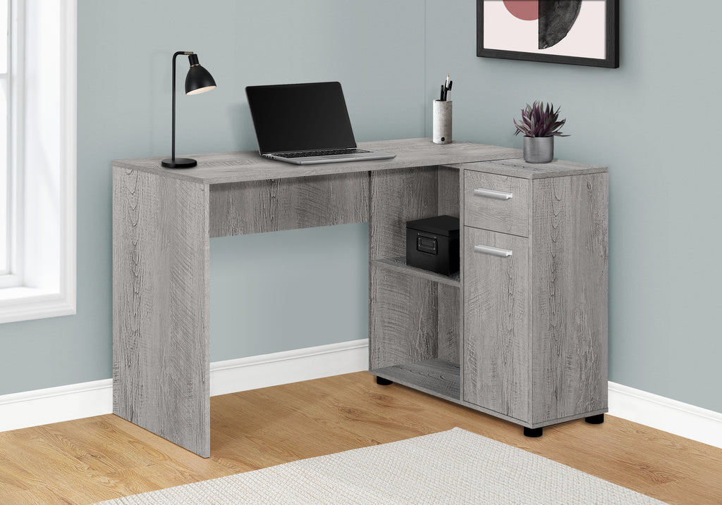 COMPUTER DESK - 46""L / INDUSTRIAL GREY / STORAGE CABINET
