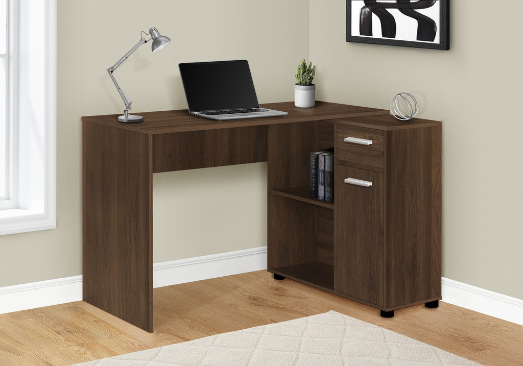 COMPUTER DESK - 46""L / DARK WALNUT / STORAGE CABINET