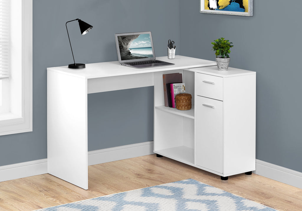 COMPUTER DESK - 46""L / WHITE WITH A STORAGE CABINET