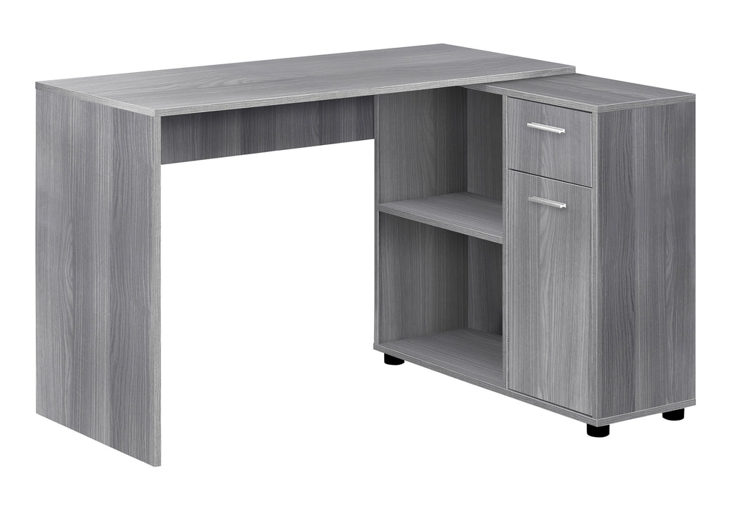 COMPUTER DESK - 46""L / GREY WITH A STORAGE CABINET