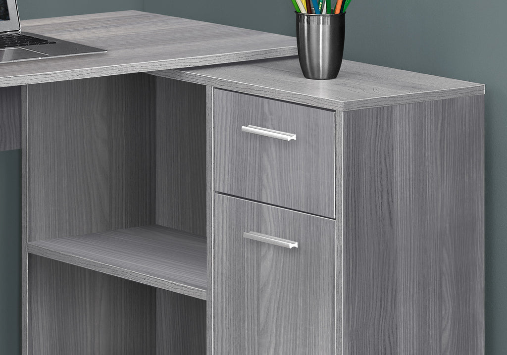 COMPUTER DESK - 46""L / GREY WITH A STORAGE CABINET