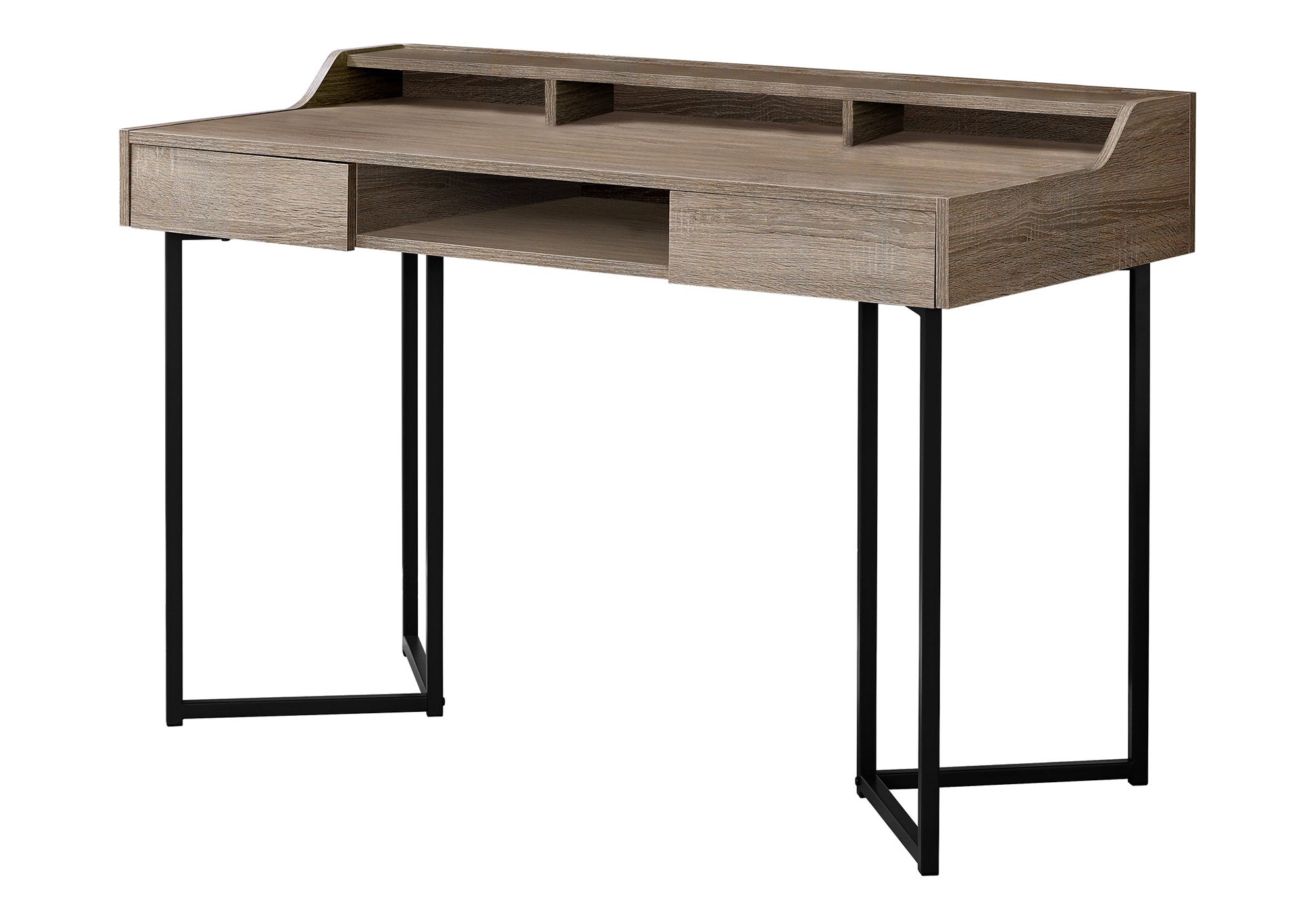 COMPUTER DESK - 48""L / DARK TAUPE / BLACK METAL