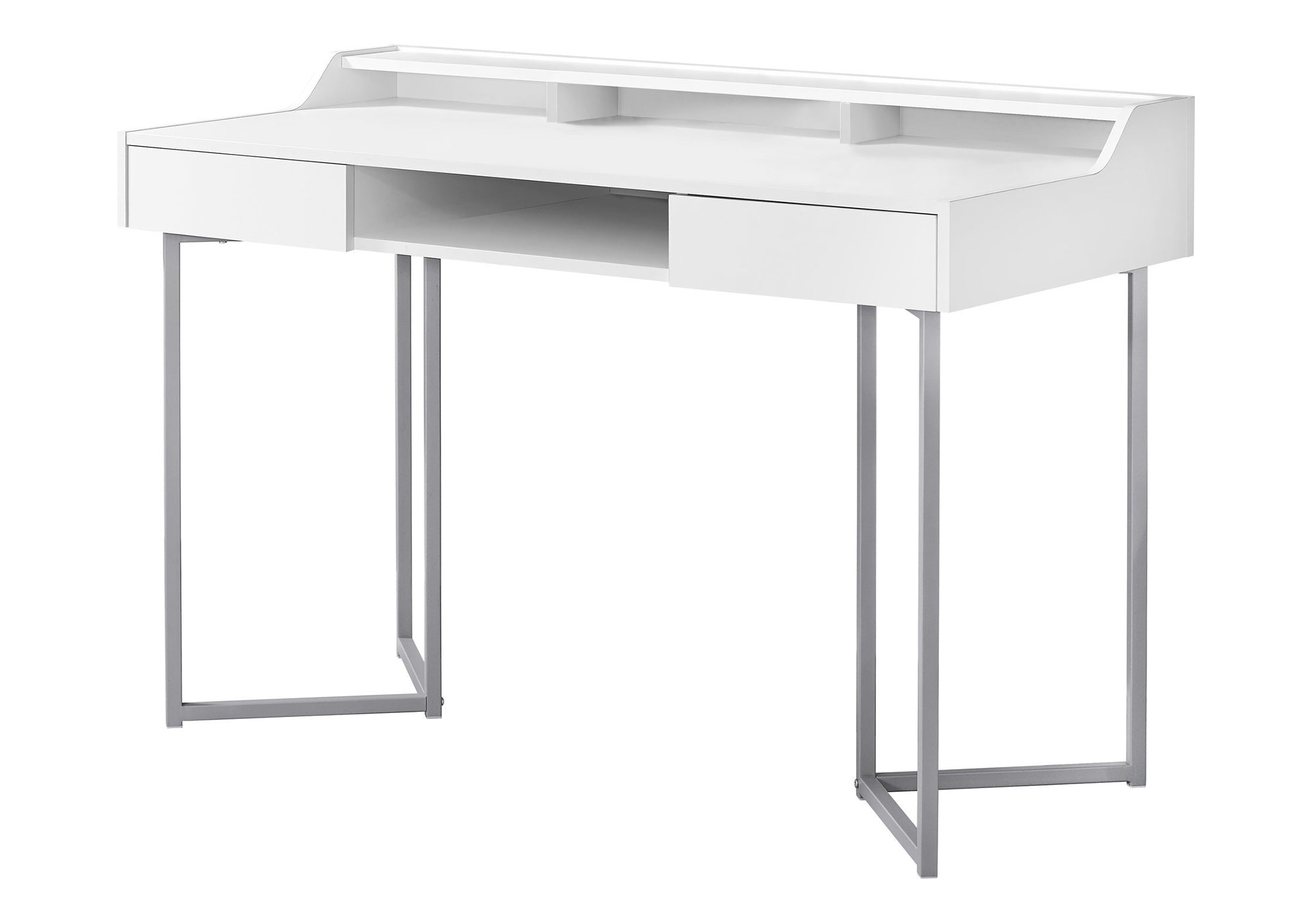 COMPUTER DESK - 48""L / WHITE / SILVER METAL
