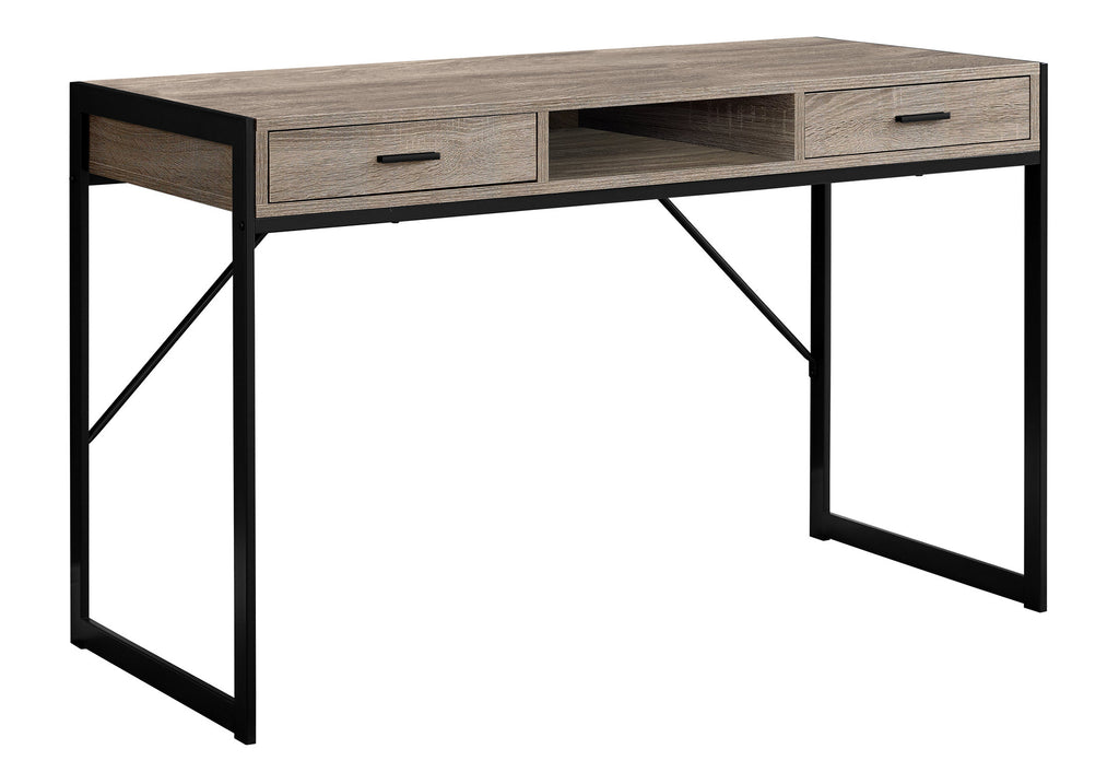 COMPUTER DESK - 48""L / DARK TAUPE / BLACK METAL