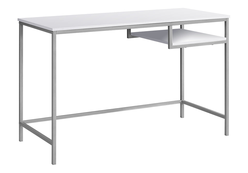 COMPUTER DESK - 48""L / WHITE / SILVER METAL