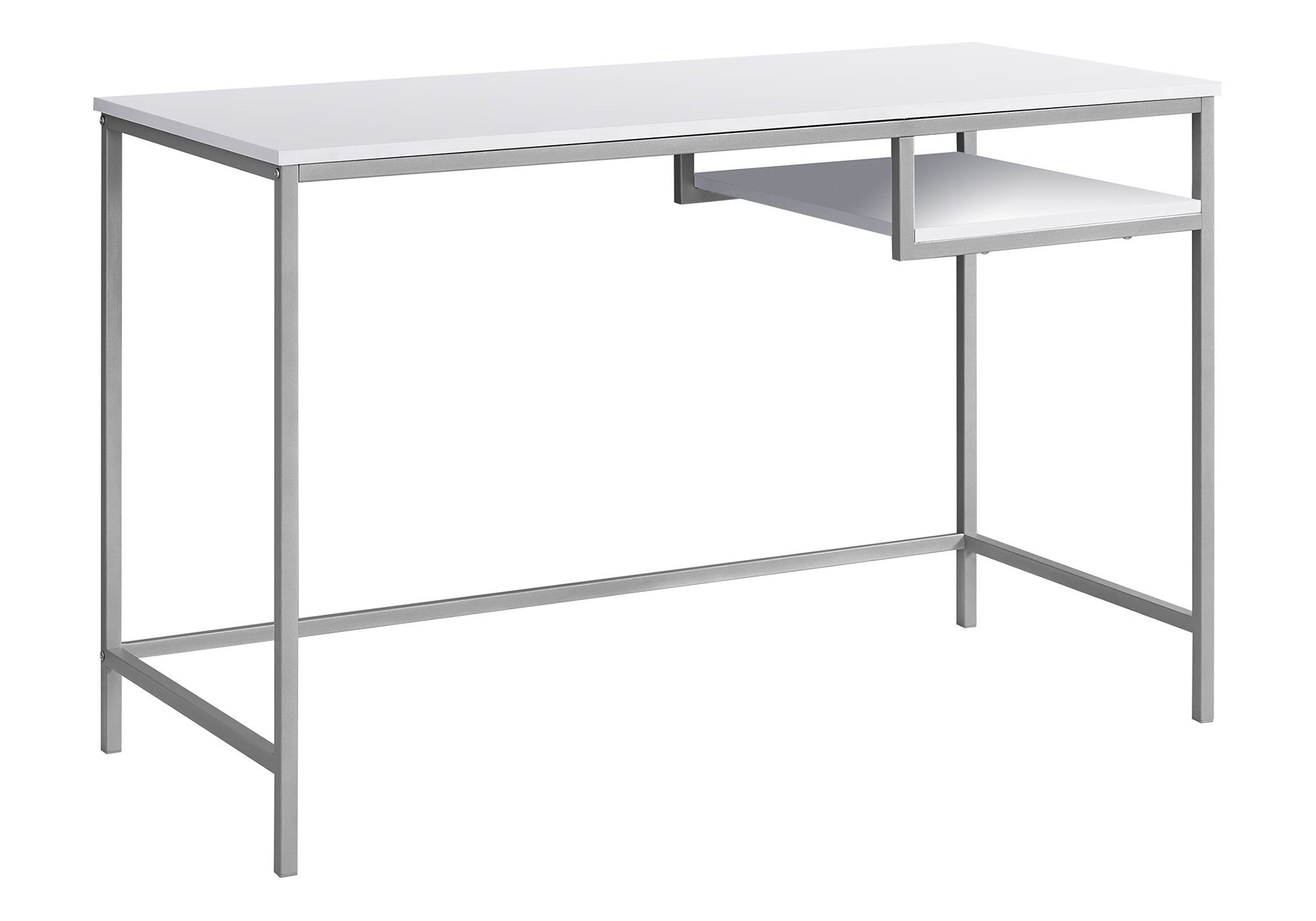 COMPUTER DESK - 48""L / WHITE / SILVER METAL
