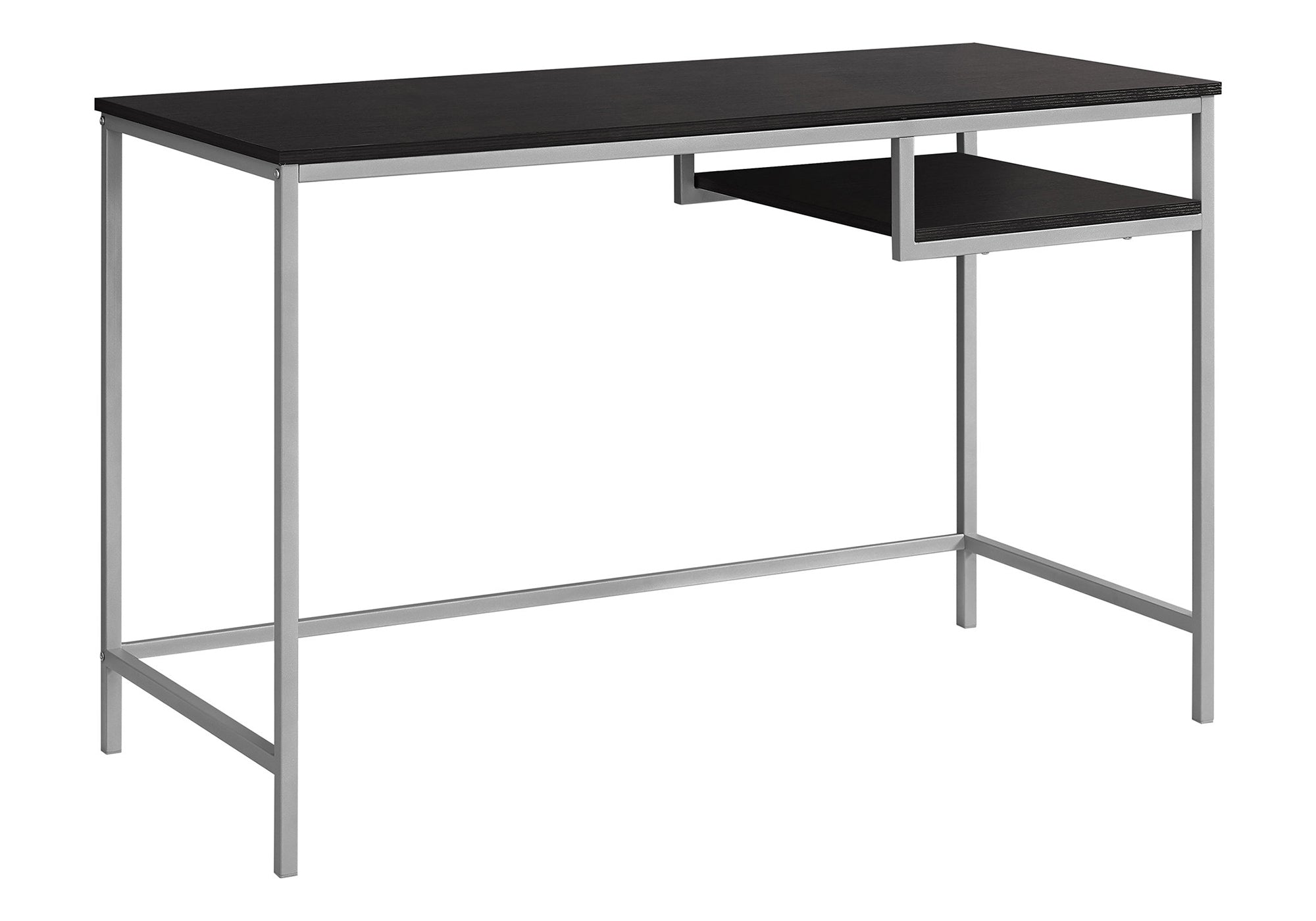COMPUTER DESK - 48""L / ESPRESSO / SILVER METAL
