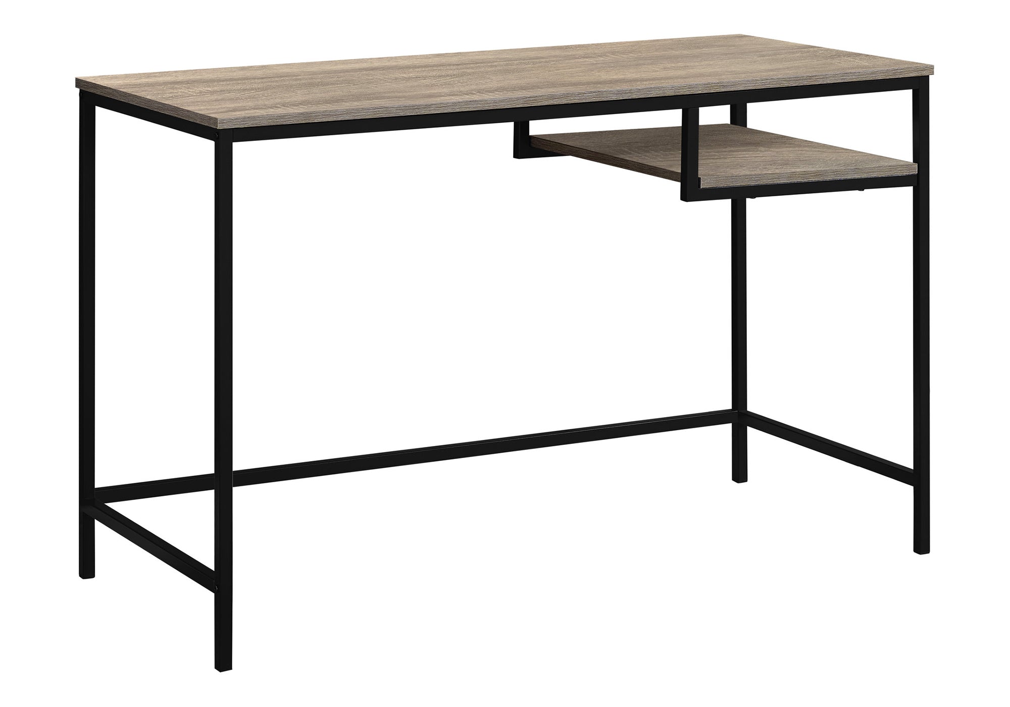 COMPUTER DESK - 48""L / DARK TAUPE / BLACK METAL