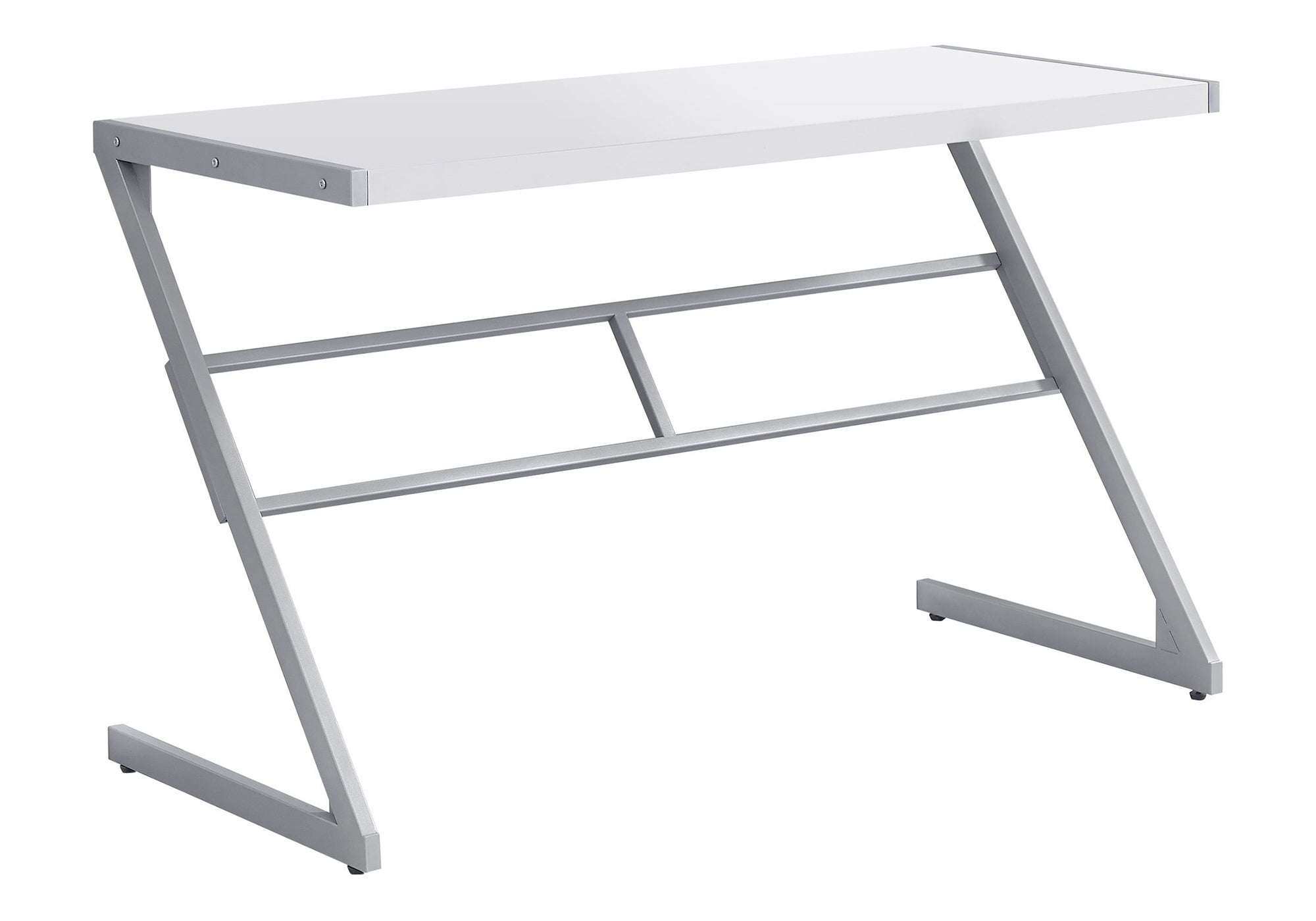 COMPUTER DESK - 48""L / WHITE / SILVER METAL