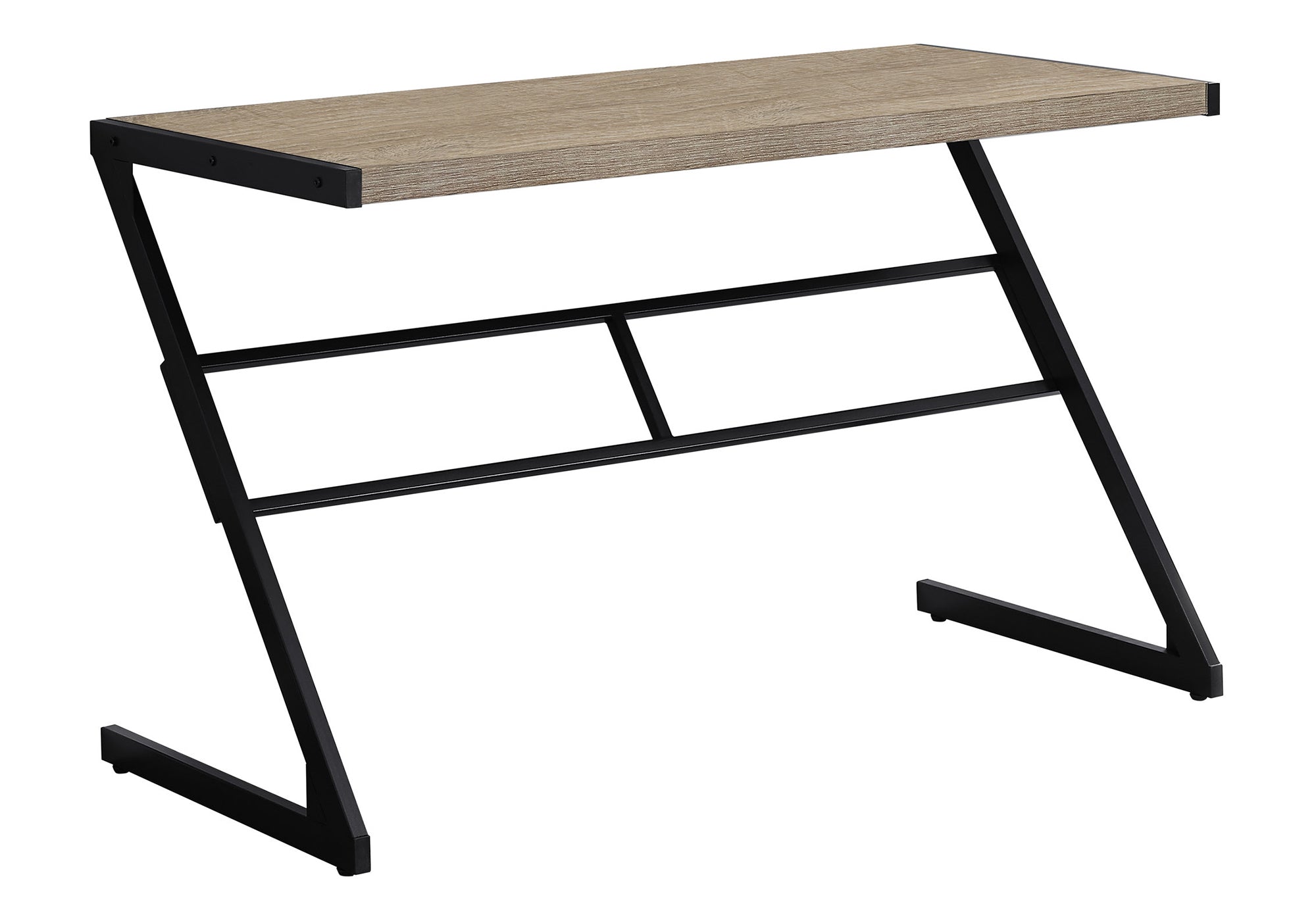 COMPUTER DESK - 48""L / DARK TAUPE / BLACK METAL