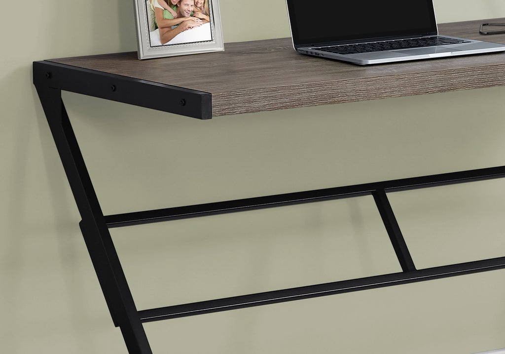 COMPUTER DESK - 48""L / DARK TAUPE / BLACK METAL