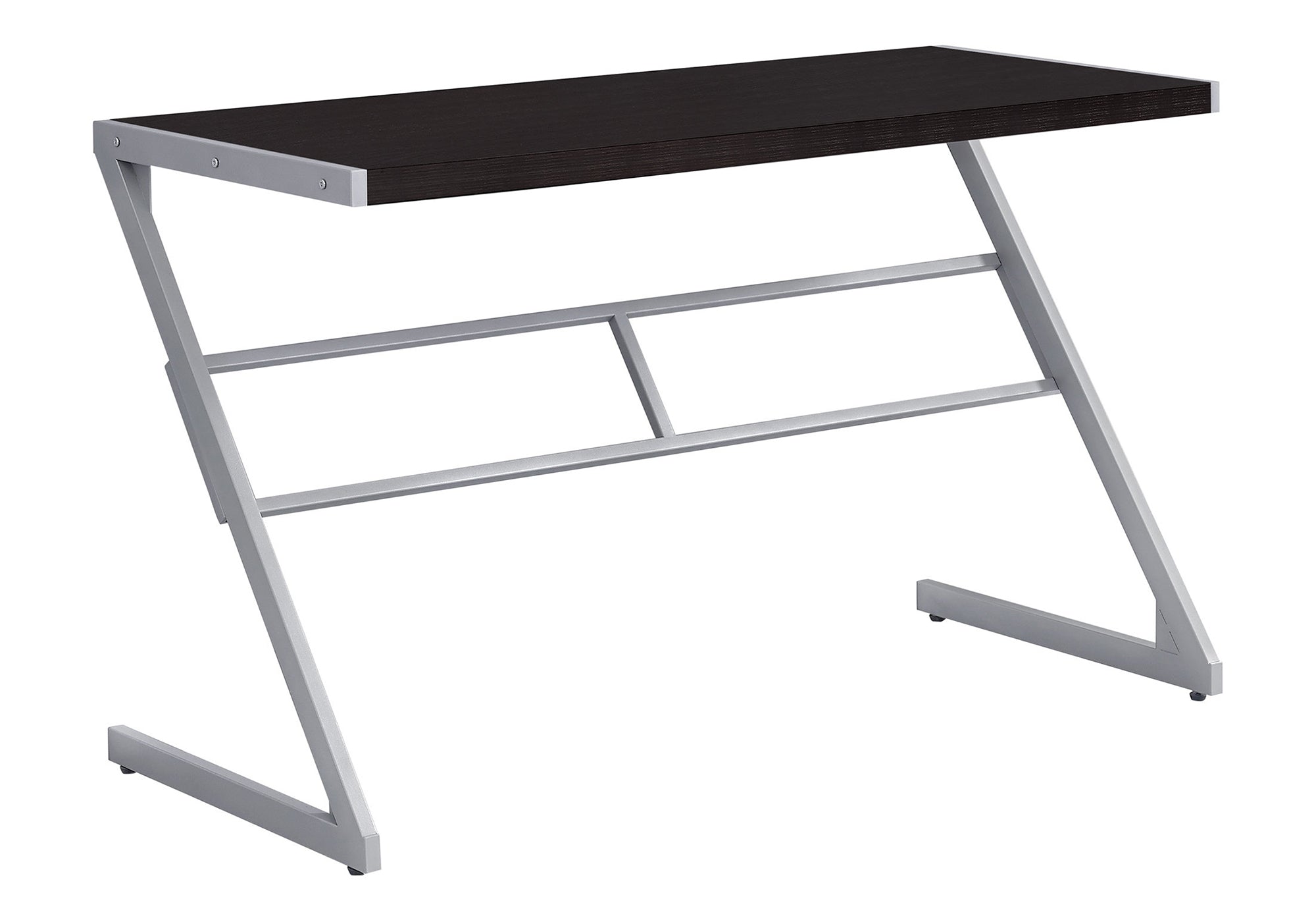 COMPUTER DESK - 48""L / ESPRESSO / SILVER METAL