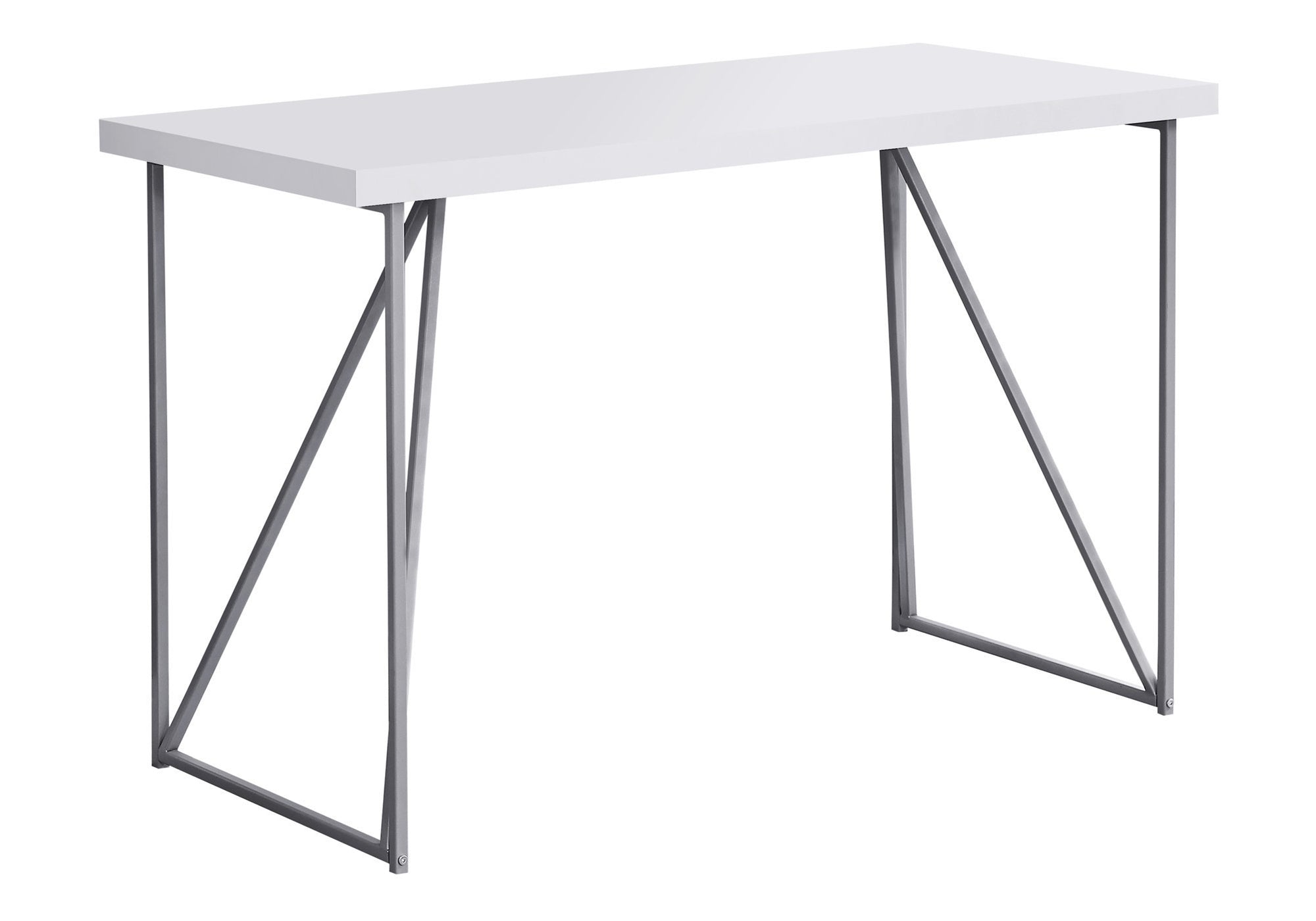 COMPUTER DESK - 48""L / WHITE / SILVER METAL