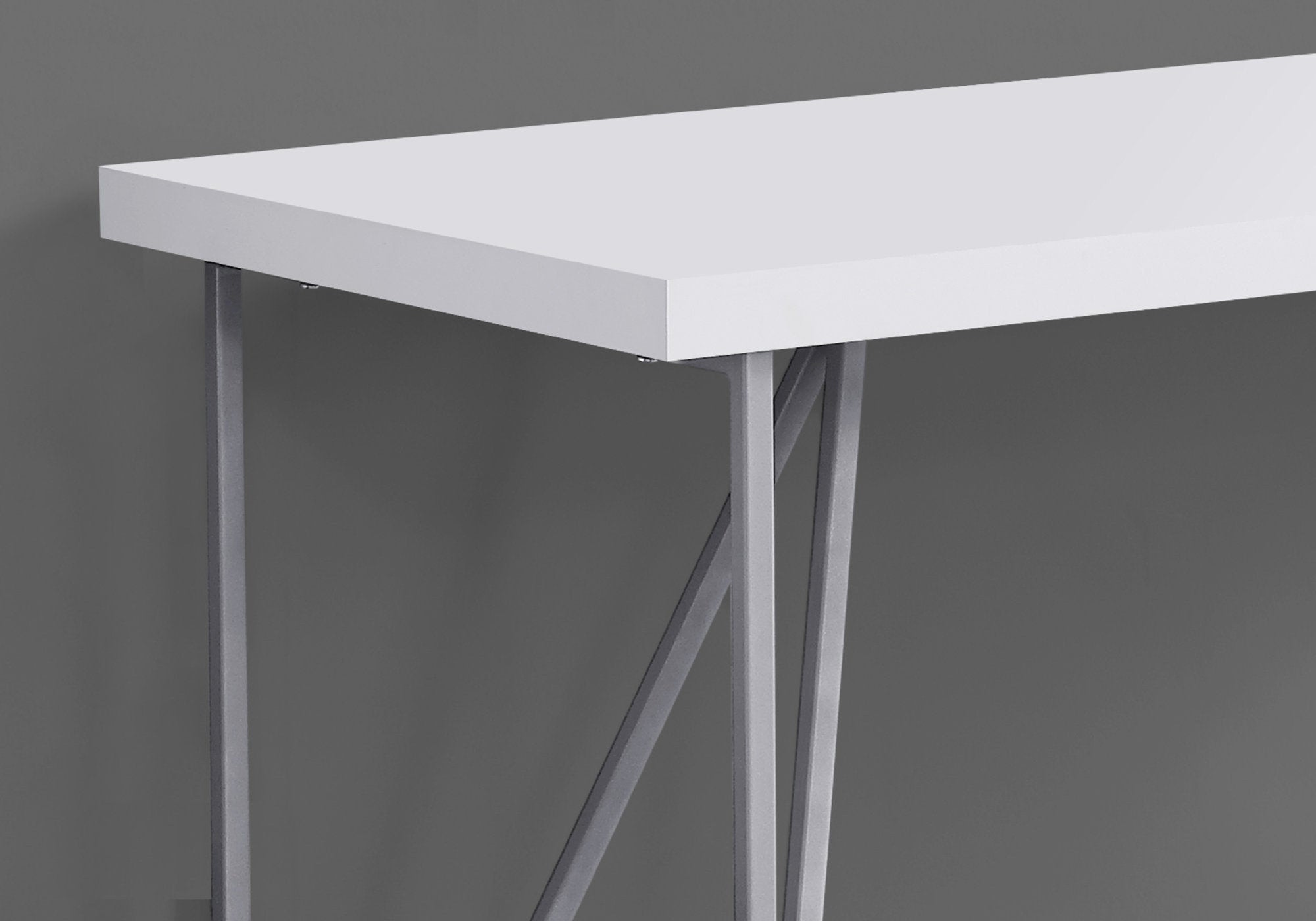 COMPUTER DESK - 48""L / WHITE / SILVER METAL