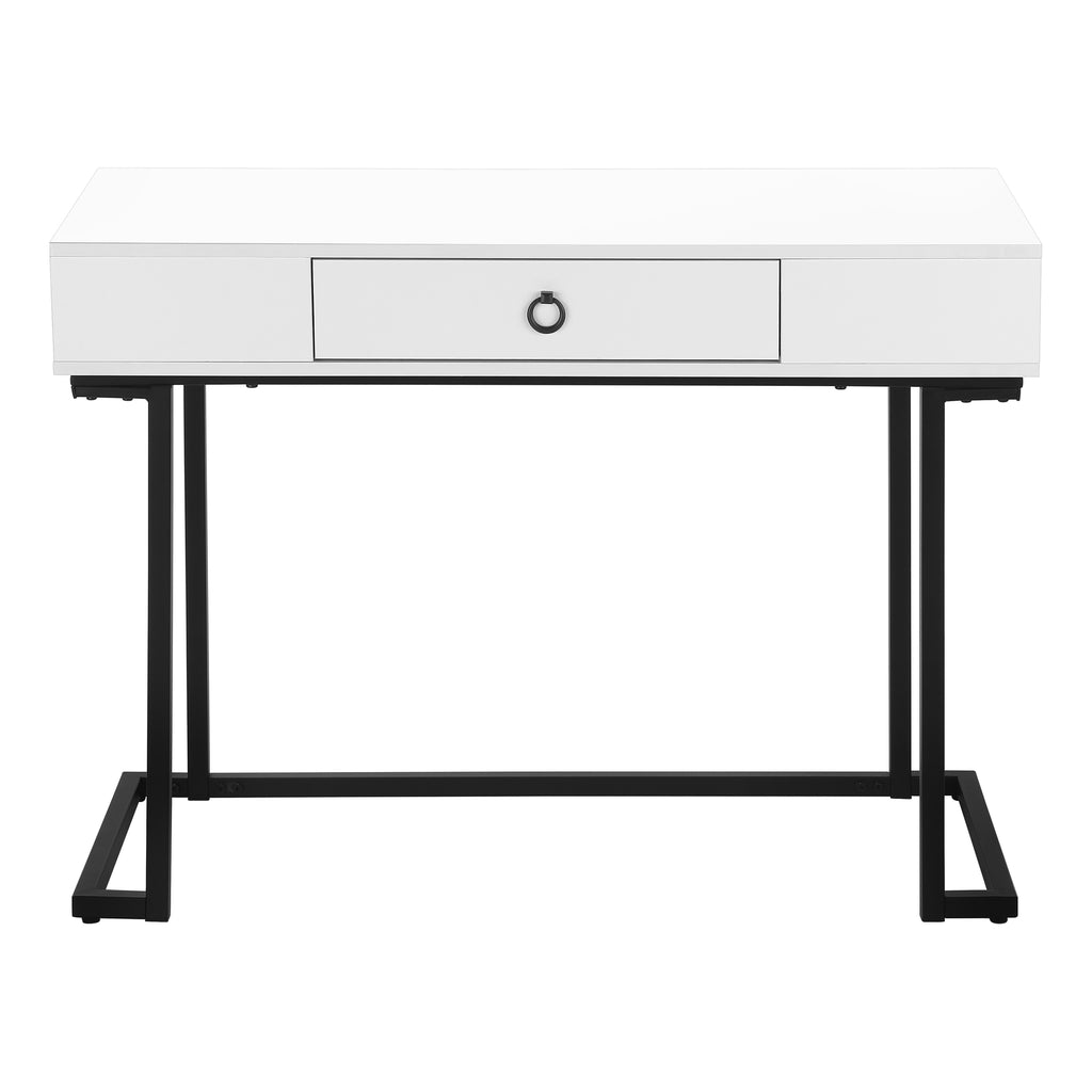 COMPUTER DESK - 42""L / WHITE / BLACK METAL