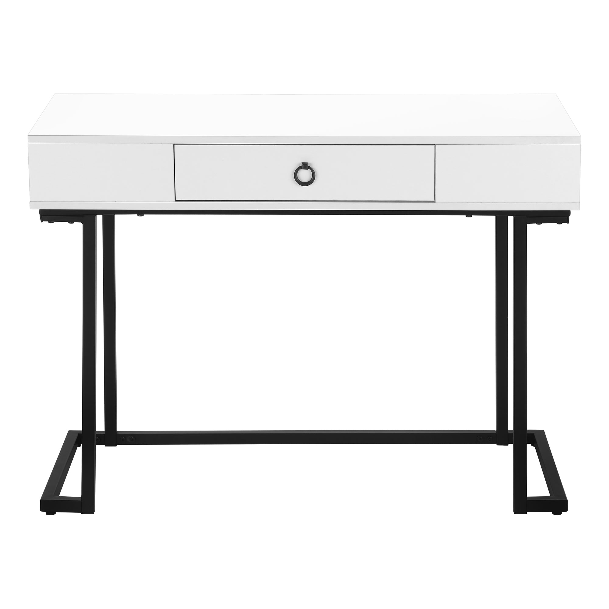 COMPUTER DESK - 42""L / WHITE / BLACK METAL