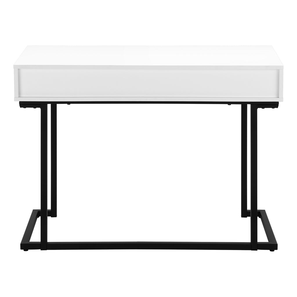 COMPUTER DESK - 42""L / WHITE / BLACK METAL