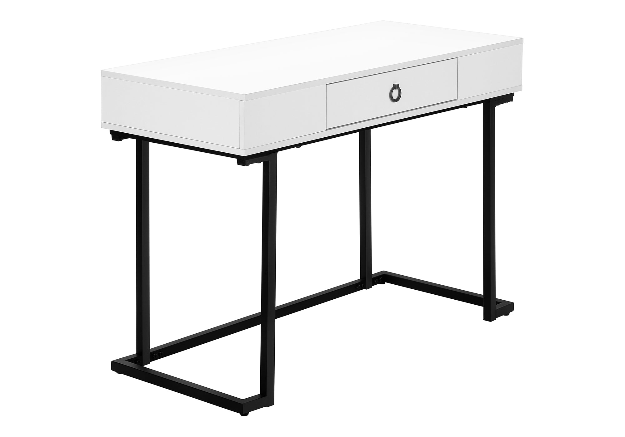 COMPUTER DESK - 42""L / WHITE / BLACK METAL