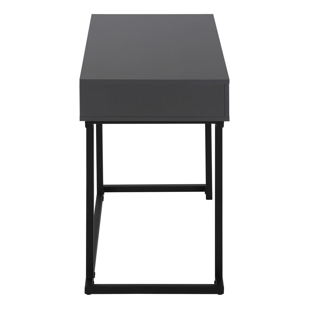 COMPUTER DESK - 42""L / MODERN GREY / BLACK METAL