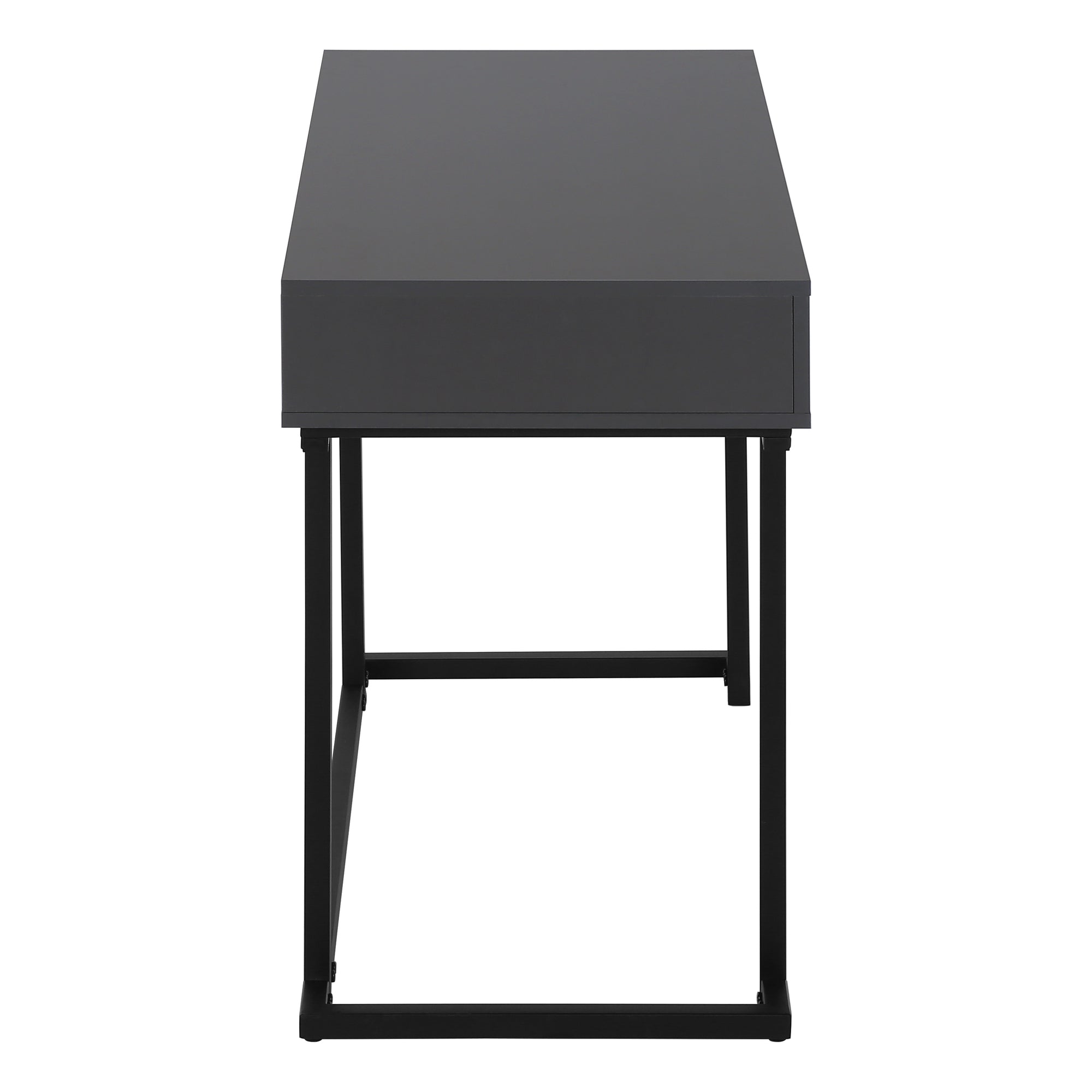 COMPUTER DESK - 42""L / MODERN GREY / BLACK METAL