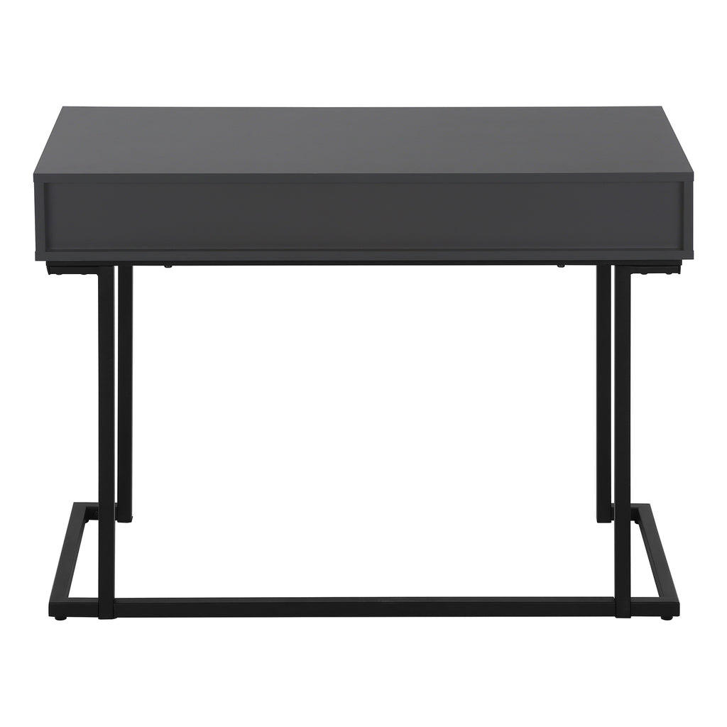 COMPUTER DESK - 42""L / MODERN GREY / BLACK METAL