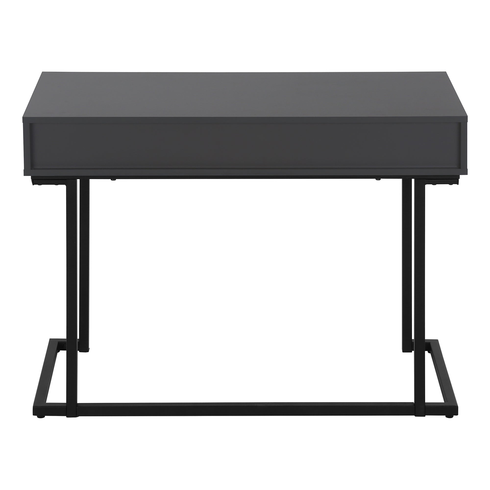 COMPUTER DESK - 42""L / MODERN GREY / BLACK METAL