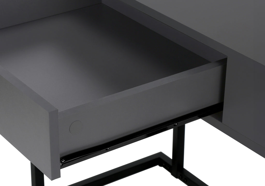 COMPUTER DESK - 42""L / MODERN GREY / BLACK METAL