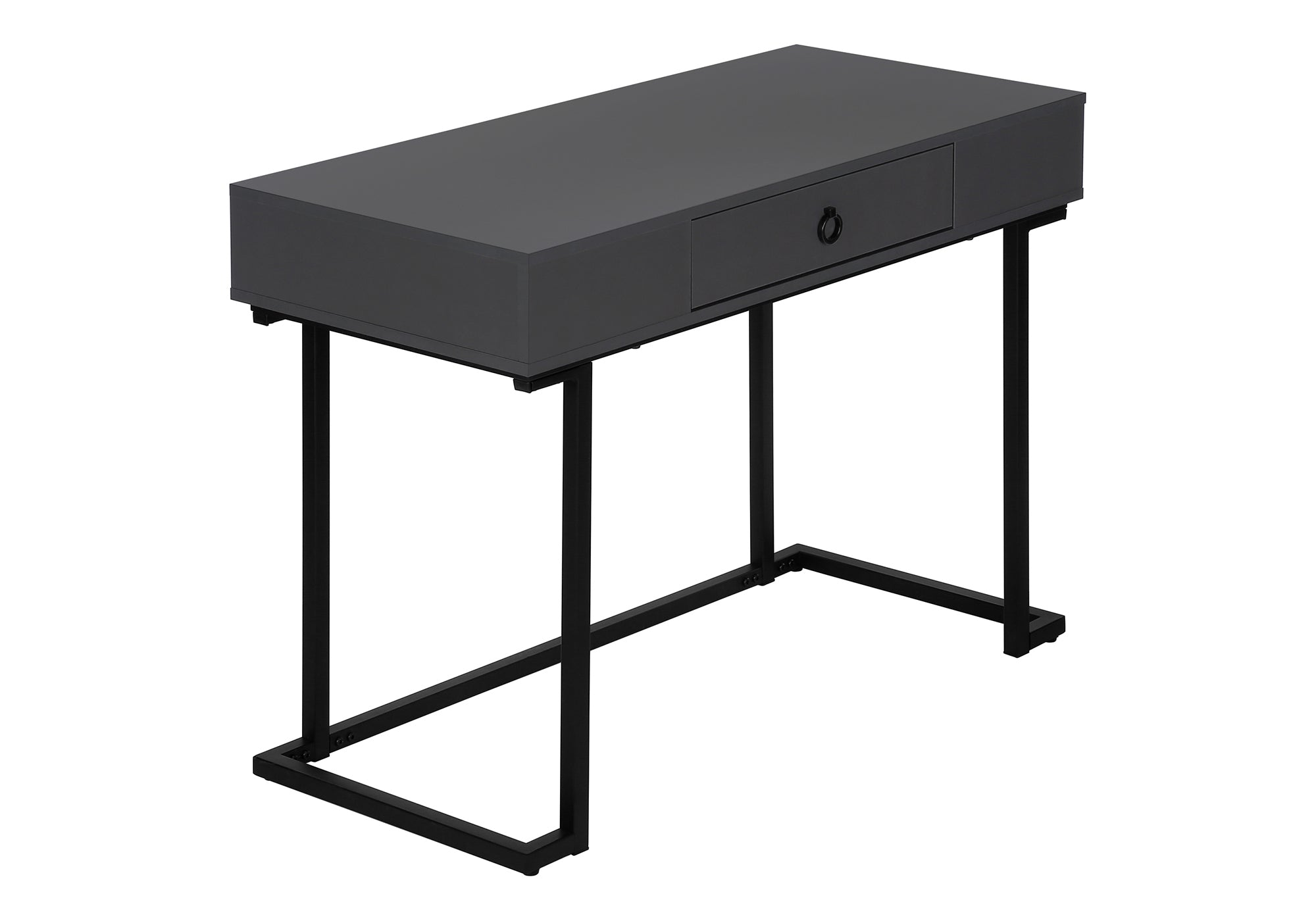 COMPUTER DESK - 42""L / MODERN GREY / BLACK METAL