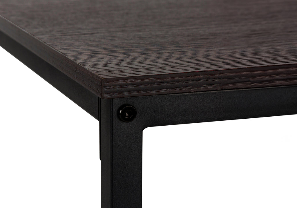 COMPUTER DESK - 58""L / ESPRESSO TOP / BLACK METAL CORNER
