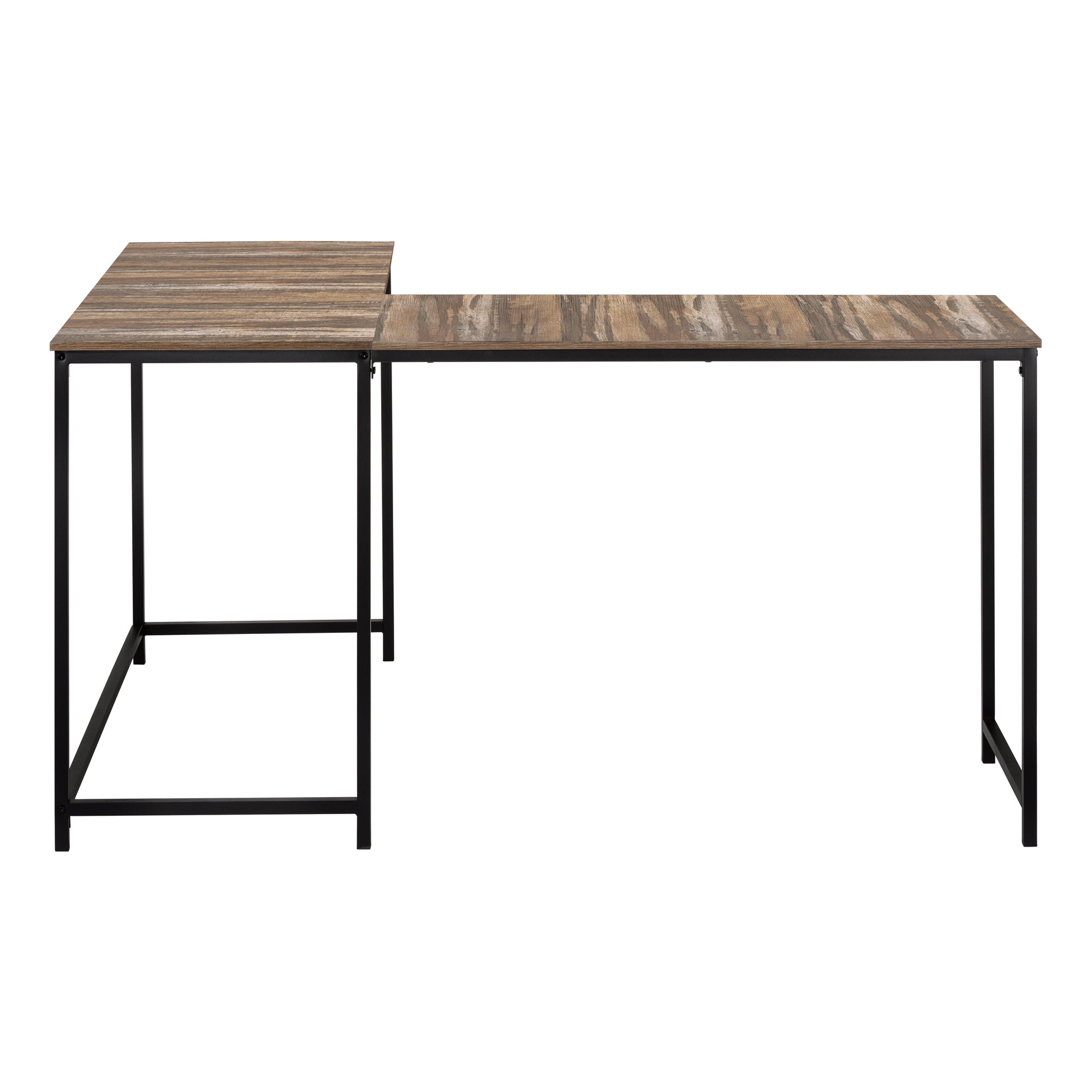 COMPUTER DESK - 58""L/ BROWN RECLAIMED/ BLACK METAL CORNER