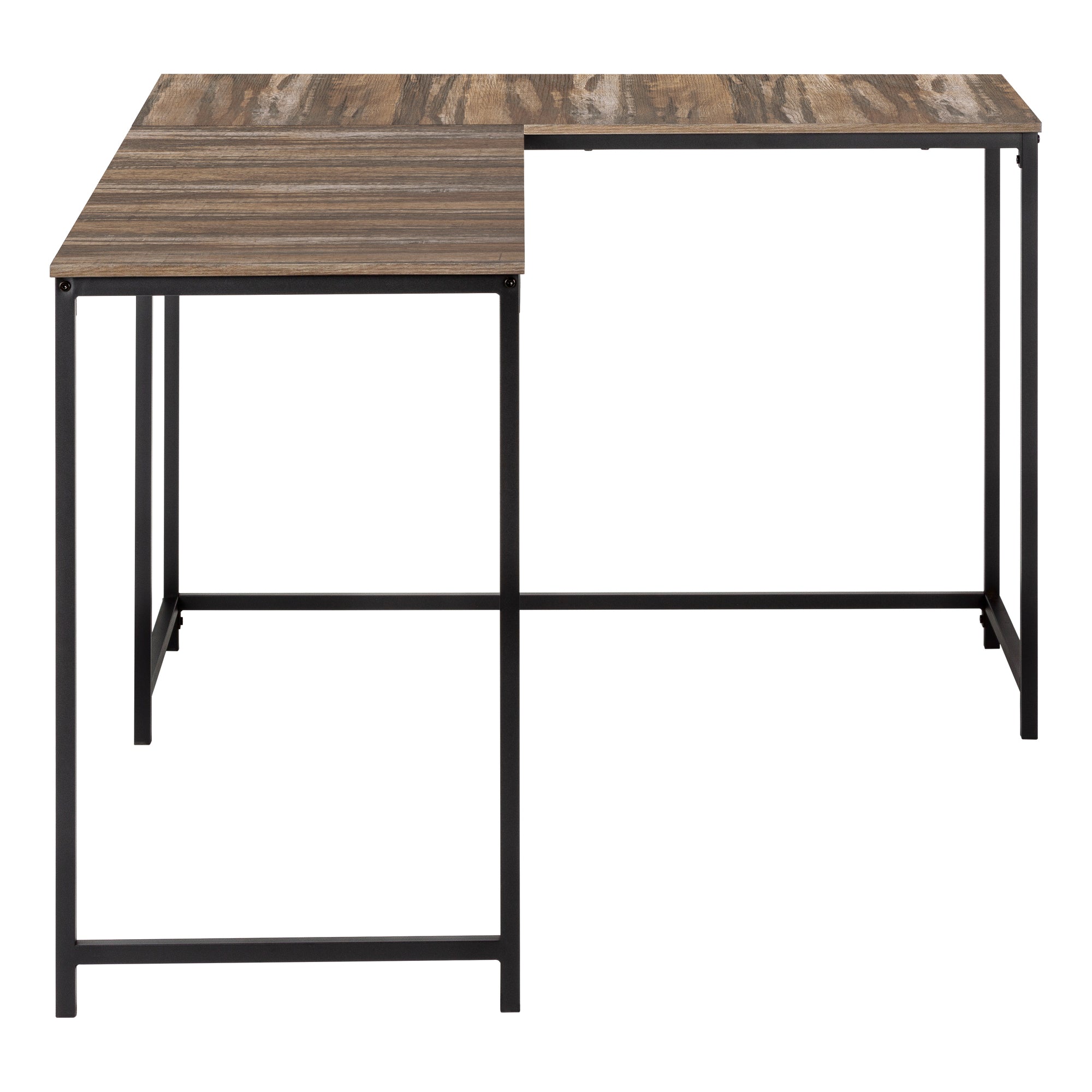 COMPUTER DESK - 58""L/ BROWN RECLAIMED/ BLACK METAL CORNER
