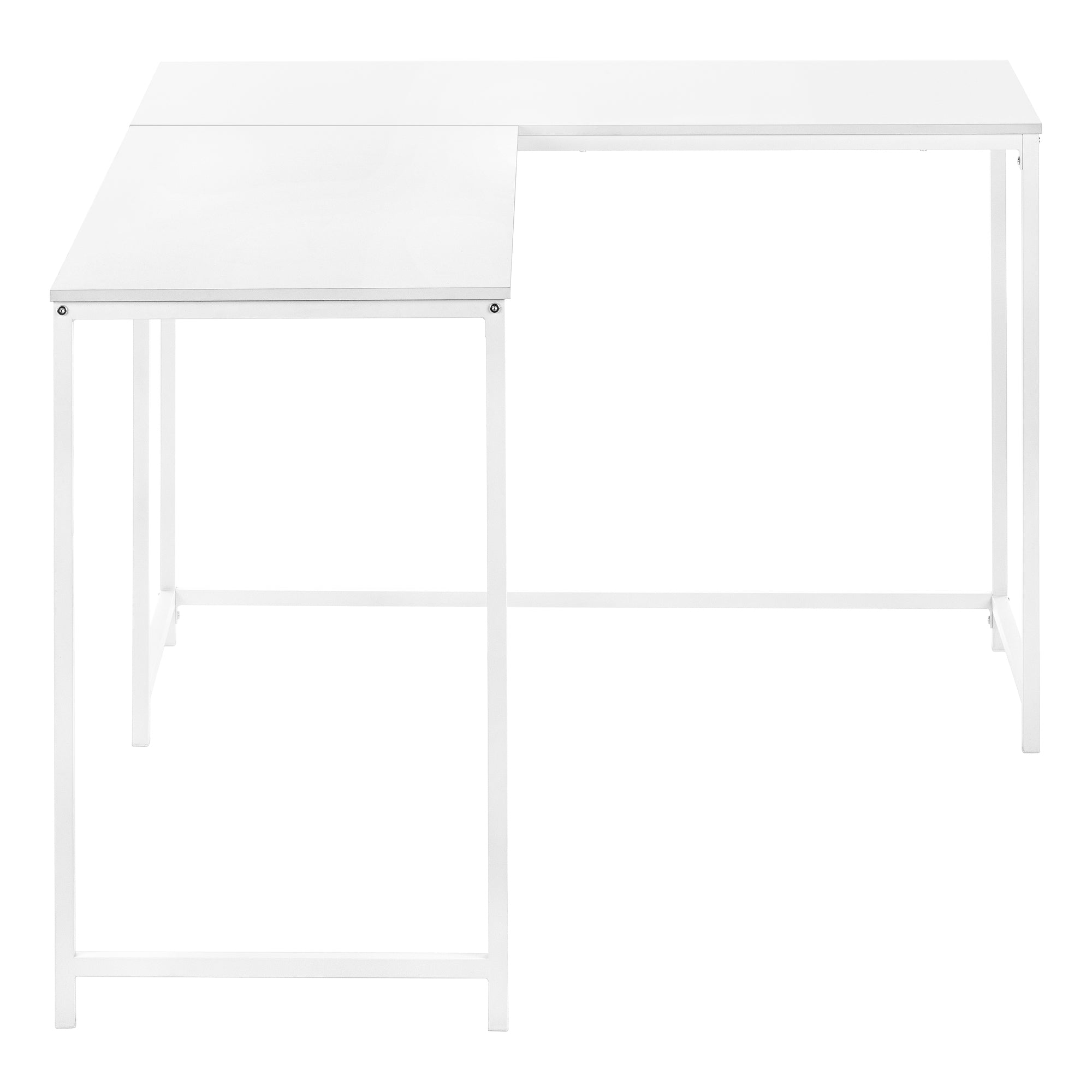 COMPUTER DESK - 58""L / WHITE TOP / WHITE METAL CORNER